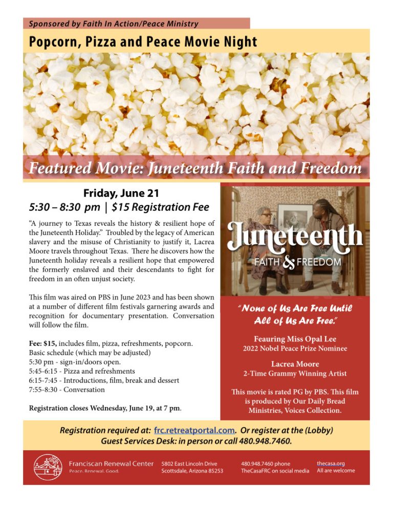 Popcorn Pizza and Peace Movie Night: Juneteenth: Faith and Freedom